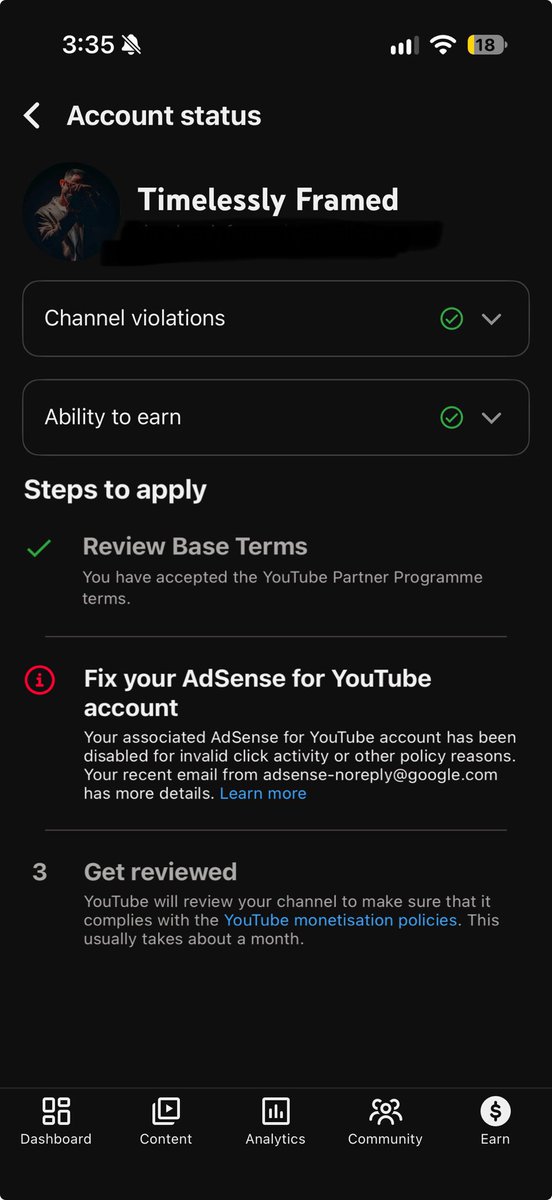 framesbyjas's tweet photo. 90+ days and still no update. 💔

My channel Timelessly Framed has no violations, yet monetisation remains blocked due to the AdSense issue.
And it was my first ever AdSense account.

Please @TeamYouTube, could someone please review my case?

Case ID: 27306941793 🙏 https://t.co/wE4vm9Lodm