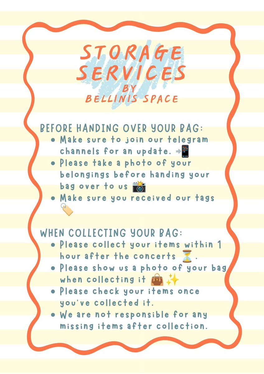 nbellahmuhd's tweet photo. Hye guyss! 🫶🏻✨ Me and my friend @Alwayshuaaa are providing a storage service for  the upcoming BTS concert on 12 December! 💜

📩 DM us / book through our Google Form to secure your slot!

Walk in also available!!!
#BTS_WORLDTOUR_ARİRANG #BTSinMY #btsinkl https://t.co/m1NuOAZrtd
