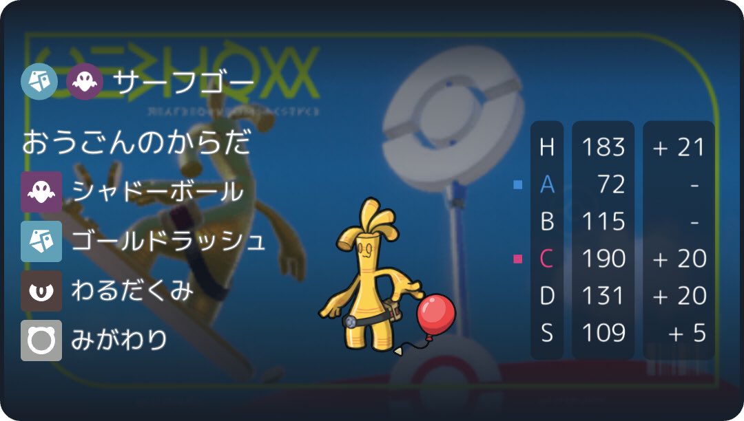 Gabu_liveeeee's tweet photo. いい調整のサーフゴー開拓しました
おすすめしたいのでぜひどうぞ

H14メガゲンガー
シャドーボールで確定1発

H32アシレーヌ　
+2ゴールドラッシュで93%で確定1発

C32ひかえめアシレーヌ
うたかたのアリア確定3発
（41.5%〜49.2%）

遅いブリジュラス　サーフゴー
また無振りセグレイブ意識抜き https://t.co/XWBC7eBuG7