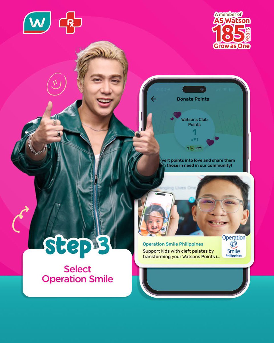 WatsonsPH's tweet photo. Even our fave P-Pop boys are fans of helping transform the lives and smiles of children with cleft conditions.

Donate Watsons Club points via the app or give cash through our Operation Smile cans in stores! 

#WatsonsSustainableChoices #WatsonsPH #ASWatsons185

(1/2) https://t.co/okhvIphuge