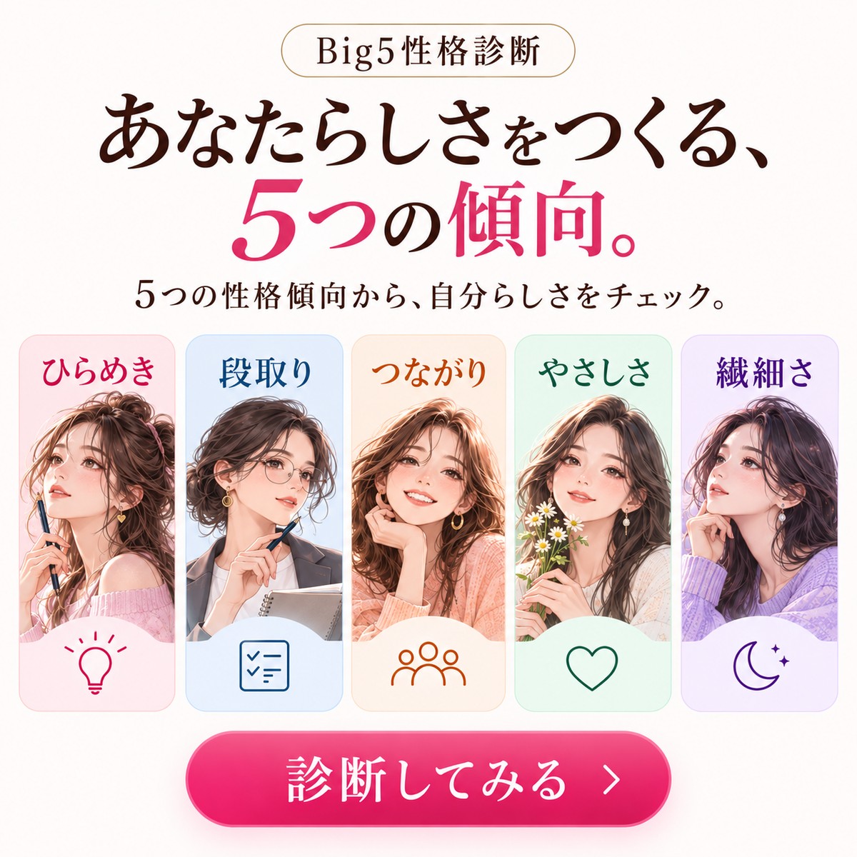 wwpersonality's tweet photo. 2分で自分の性格タイプを知ろう。
テストを受けて、すぐに結果をチェック！
