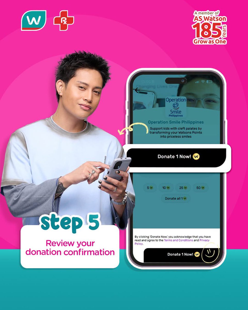 WatsonsPH's tweet photo. Even our fave P-Pop boys are fans of helping transform the lives and smiles of children with cleft conditions.

Donate Watsons Club points via the app or give cash through our Operation Smile cans in stores! 

#WatsonsSustainableChoices #WatsonsPH #ASWatsons185

(2/2) https://t.co/FbZ7mcQJvJ