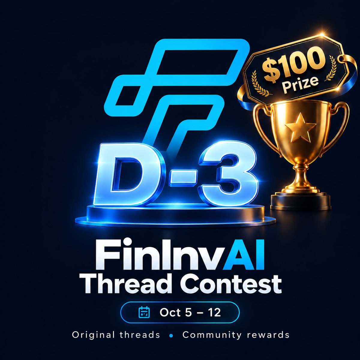 fininvai's tweet photo. D-3 until the FinInvAI Thread Contest. 🧵🏆

$100 prize pool.
October 5–12.

Got something to say about FinInvAI and the future of AI-powered crypto market monitoring?

Now’s a good time to start preparing your thread.

Research it. Understand it. Tell the story your way.

Full details & rules in the quoted post below. 👇