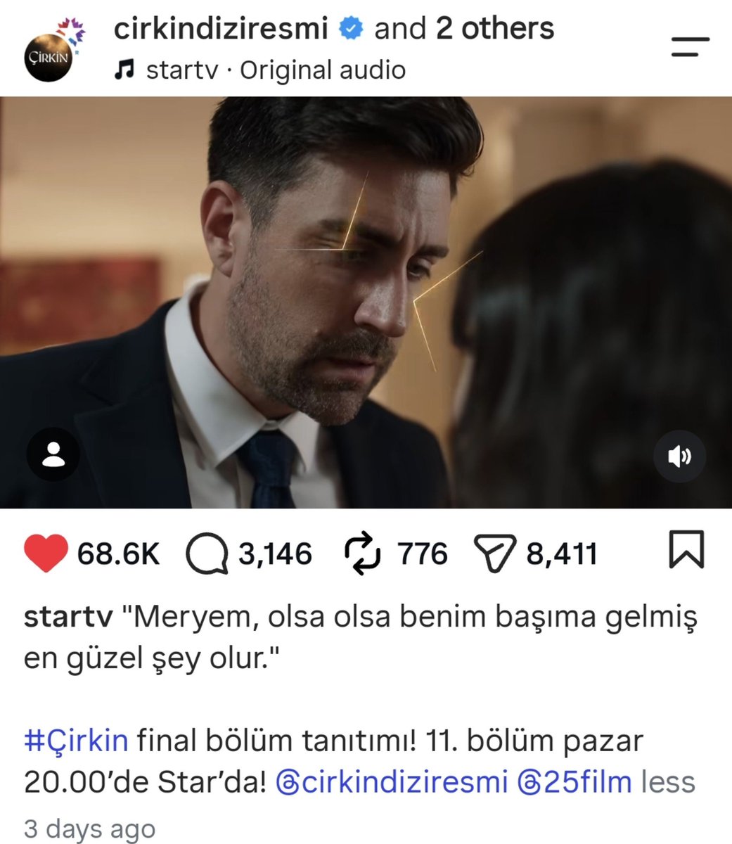 1_amaris's tweet photo. Final diye normal bölümün fragmanları olmasına rağmen ya aldığı etkileşim'e bakın 2 fragman  14 saate 1.5m izlenmiş ya bir de geç verdiler😢🥀

13 bölüm sözleşmesi vardı ya hak yemekten başka bişey değil bu yaptığınız!!! @startv

#Çirkin #KadMer 
#ÇağlarErtuğrul #DeryaPınarAk https://t.co/5iguDYlR08