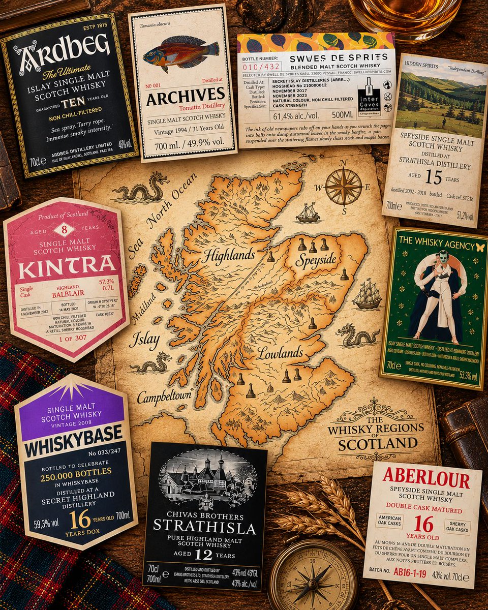 Coldorak's tweet photo. What is actually on a whisky label — and what does it all mean? From age statements and ABV to cask types, natural colour, and bottle numbers, we decode the mandatory details and the useful extras. 
https://t.co/jlCNHl1iK3 https://t.co/9j3vyHk555