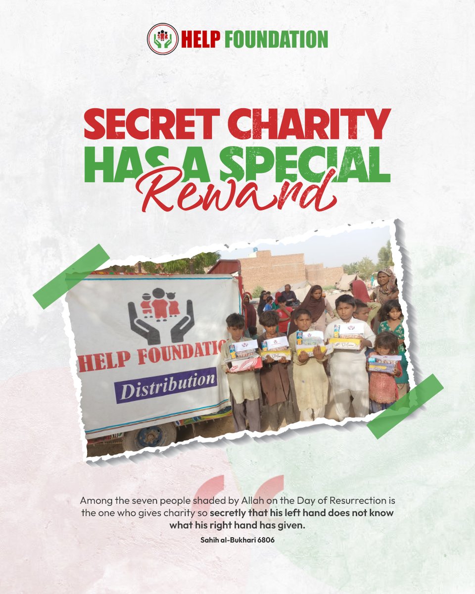 HelpTheHumunity's tweet photo. Some deeds are hidden from people, but never hidden from Allah.

The Prophet ﷺ mentioned a person who gives charity so secretly that his left hand does not know what his right hand has given. (Sahih al-Bukhari 6806)

#Sadaqah #IslamicReminders https://t.co/mBTq0cv6pE