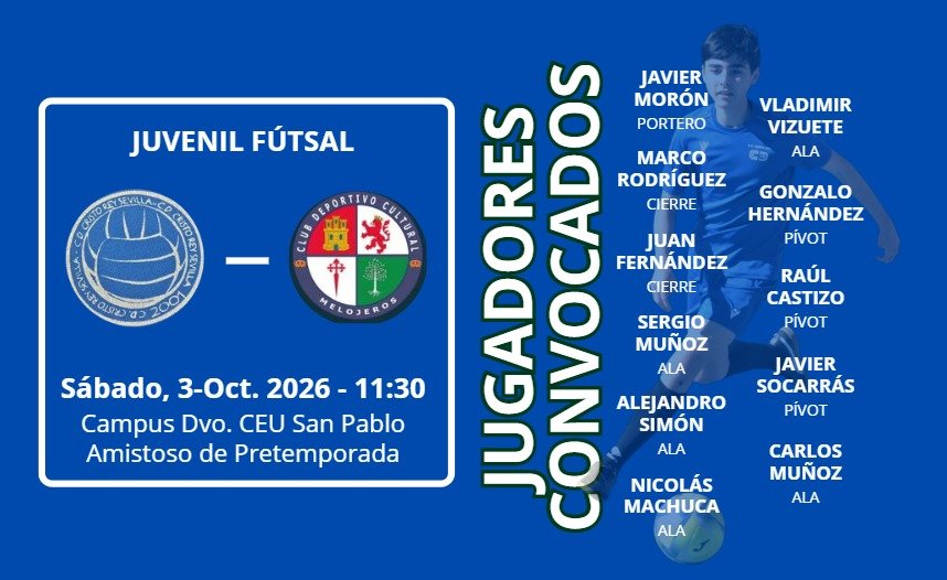 Cdcristorey's tweet photo. 📝⚽️

¡Esta es la convocatoria de nuestro Juvenil Fútsal para su próximo partido! https://t.co/mLOWbAB2Kh