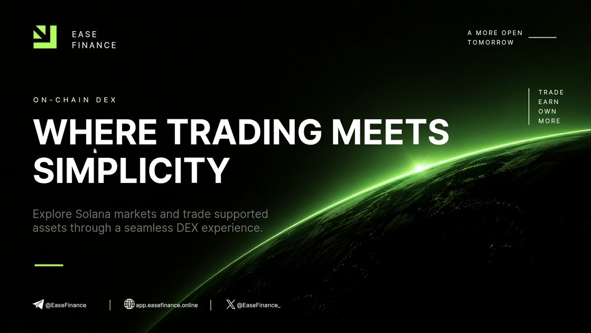 easefinance_'s tweet photo. Explore @solana markets, discover opportunities, and trade through the Ease Finance DEX.

Just connect &amp; Trade.

#EaseFinance #DEX #Solana #DeFi https://t.co/vZwuak6pBR