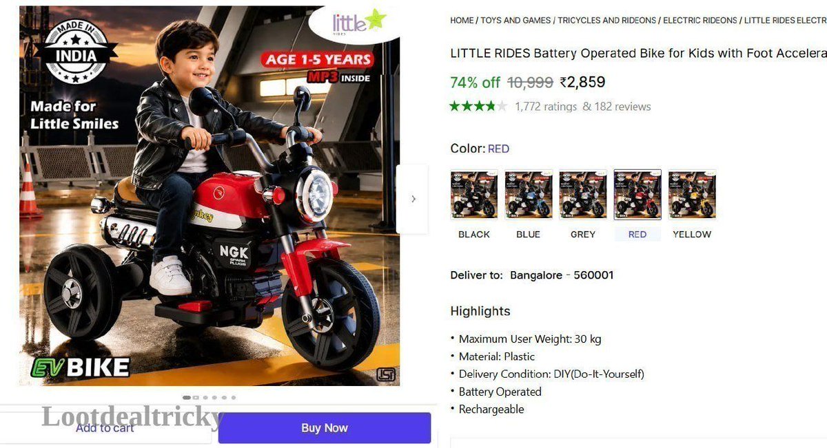 labhsingharya's tweet photo. ๐ฅโโBattery Operated Bike for Kids ||โ#Flipkart|| โน2859
๐ https://t.co/sNk8J6HVoB
๐ https://t.co/xkEc5gbaHg
๐ https://t.co/W5jt3LfK2i
๐ https://t.co/qtrKBoHNqj
๐ https://t.co/UFGMm4YBGF
โ#Kidsbike โ#Rideon https://t.co/YiYxMwD1EN