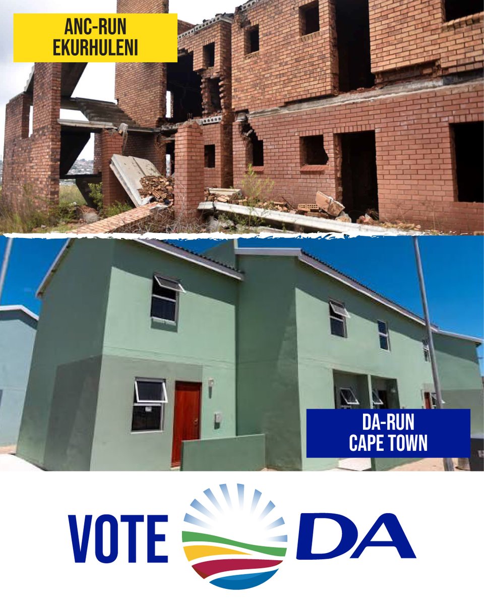 Our_DA's tweet photo. 🏚️🏠 You should be able to rely on your government to deliver on its commitments.

Two municipalities. Two different outcomes. Compare the record and decide what you want for your community.

🗳️ On 4 November, use your vote to choose the local government you believe will deliver for you.