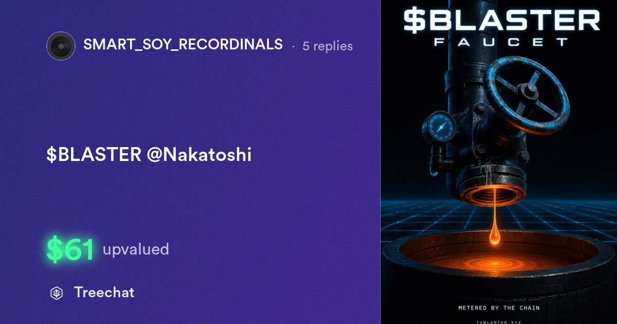 RECORDINALS's tweet photo. ⚡ TX BLASTER SONG CONTEST — WINNERS https://t.co/pvpt8bhv8y
1st — @SickKevi 🆔 — 5 BSV
2nd — @RECORDINALS — 3 BSV <<< 😎
3rd — @Lambo — 2 BSV
https://t.co/jcxnlNb7Nj #contest #blockchain #TXblaster #app #music #game #smartsoy #treechat #bitcoin #sv https://t.co/kaPC9u5bIm
