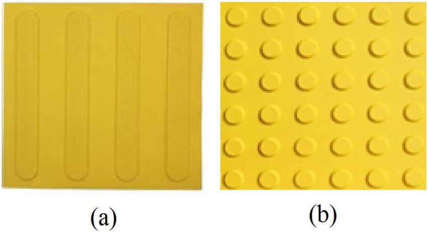NarasiVisual's tweet photo. Kode 1: Pola Garis (Directional Block). Garis-garis timbul sejajar ini berarti GO atau "terus berjalan". Jalur ini menandakan area di depannya lurus dan bebas rintangan.

Kode 2: Pola Titik (Warning Block). Tonjolan bulat ini berarti STOP atau "waspada". Kode ini dipasang di persimpangan, awal tangga, pintu masuk, atau tepi jalan untuk memberi sinyal ada perubahan situasi.￼