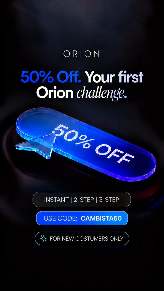 CambistaFX1's tweet photo. 🚨 $50K ORION FUNDED GIVEAWAY 🚨

5 lucky traders will win a $10K funded account.

That’s $50,000 in total funding going to the community.

🔥How to enter (must do all):
Follow @OrionAffiliates
Follow @Orionfundedcom
Follow @CambistaFX1 
Follow @61ers 

Like + 🔁 Repost this post
👥 Tag 3 traders 

Winners announced in 72 hours.
GOOD LUCK.