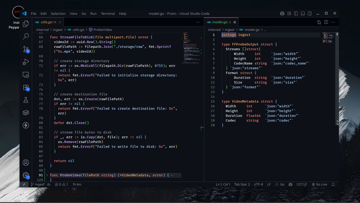 habeebamoo08's tweet photo. Building a VOD pipeline 

validated magic bytes to block malwares disguised as mp4 files.
steamed file buffers to disk with io.Copy to prevent memory overload.

Currently doing some research on tools like ffprobe and ffmpeg https://t.co/y72pP4Rd4X