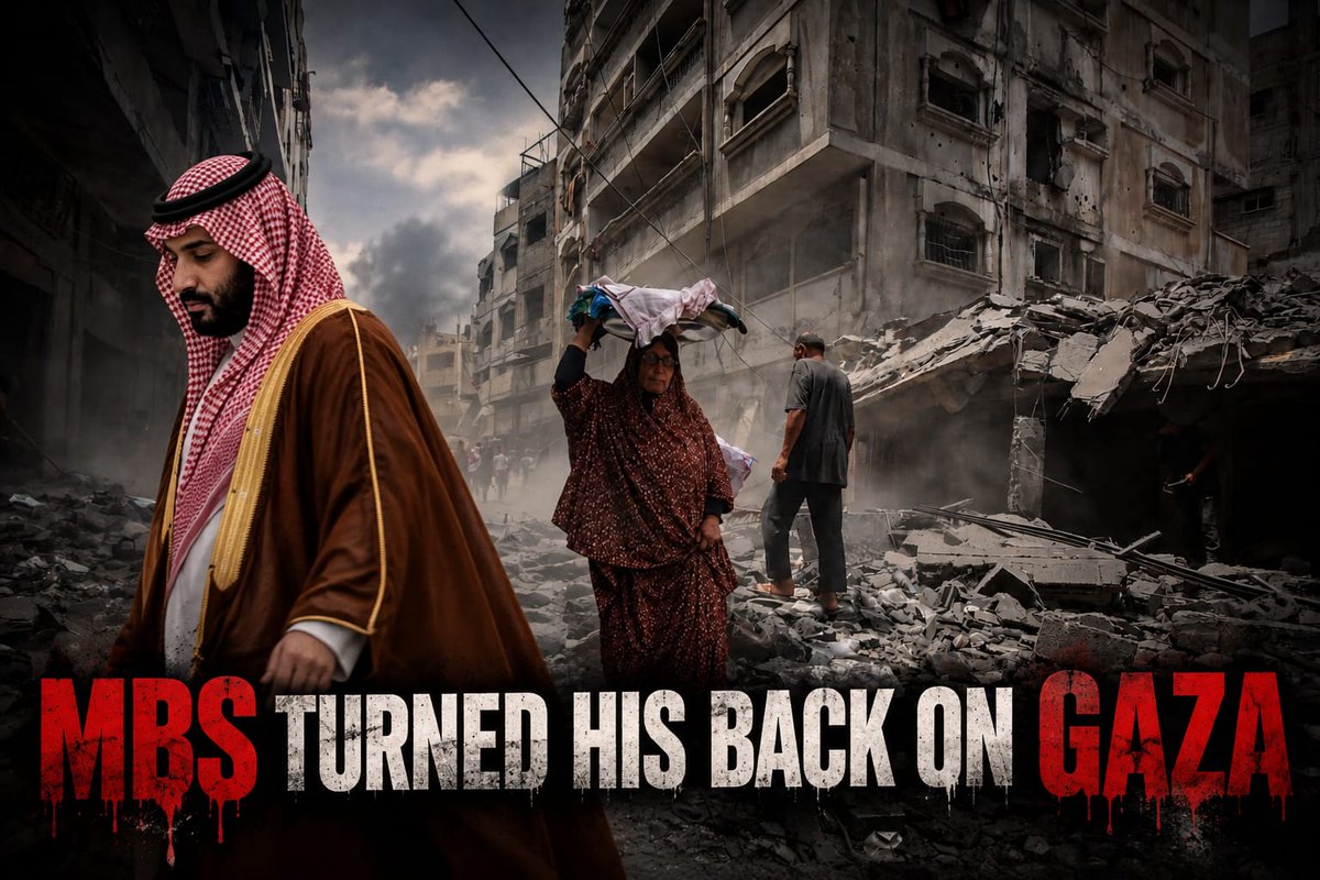 1nj9j's tweet photo. Saudi Arabia has unimaginable wealth. MBS sells himself as a defender of Islam and Muslims.

Gaza was devastated. Where was that power then?

Now MBS condemns Netanyahu in public and begs help from Israel behind closed doors. https://t.co/KBsdFtGA9o