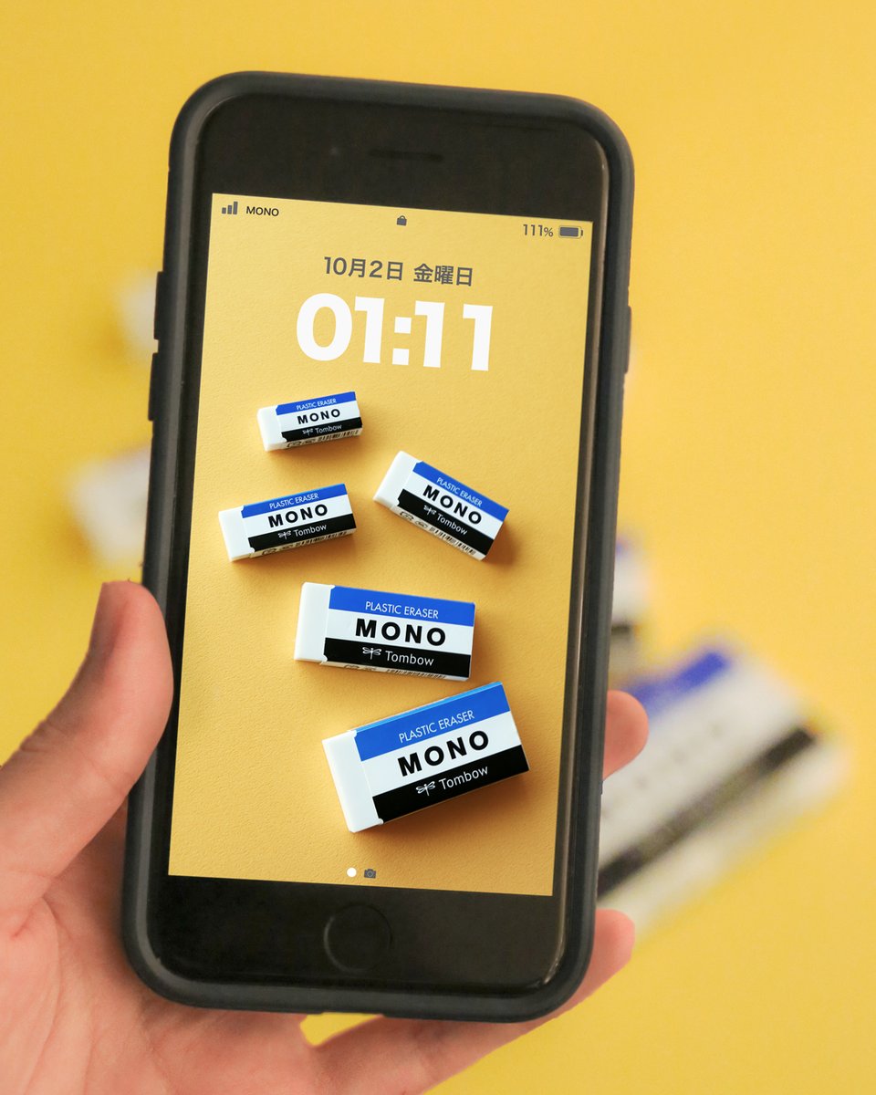 tombowpencil's tweet photo. \\ 今月の壁紙 //
スマホのロック画面用画像をつくりました✨

スタンダードなモノ消しのいろいろなサイズ！🥰
ぜひ画像を保存してお使いください💙🤍🖤

#MONO #MONIA #壁紙配布 https://t.co/2TSUGtuMYc