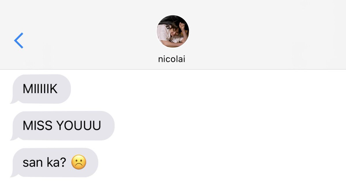 wydyulz's tweet photo. “imy” 

— #2yulz oneshot au

lai (oh) who’s used to saying “i miss you” to his friends, not knowing na iba na pala dating kay mikel (ry) https://t.co/Pq1DUDupRj