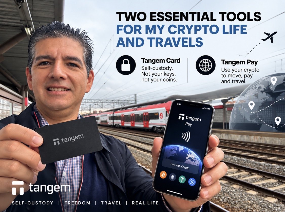 InstitutoBlock's tweet photo. One for custody. One for freedom. 🔐🌍
My Tangem Card keeps my crypto in self-custody.
Tangem Pay lets me use it on the move.
Own your keys. Move freely.
#Tangem #TangemPay #SelfCustody #Crypto https://t.co/wlESvFcVqg