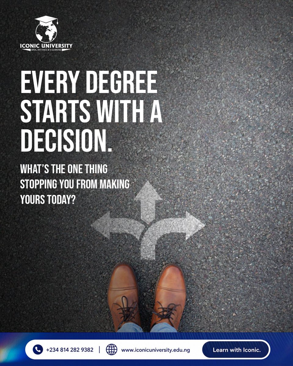 TheIconicUni's tweet photo. Sometimes the hardest part isn’t the degree, it’s deciding to start What’s holding you back? Tell us below.
#IconicOpenUniversity #StartToday #YourJourneyYourPace https://t.co/XM6AKNZ8ae