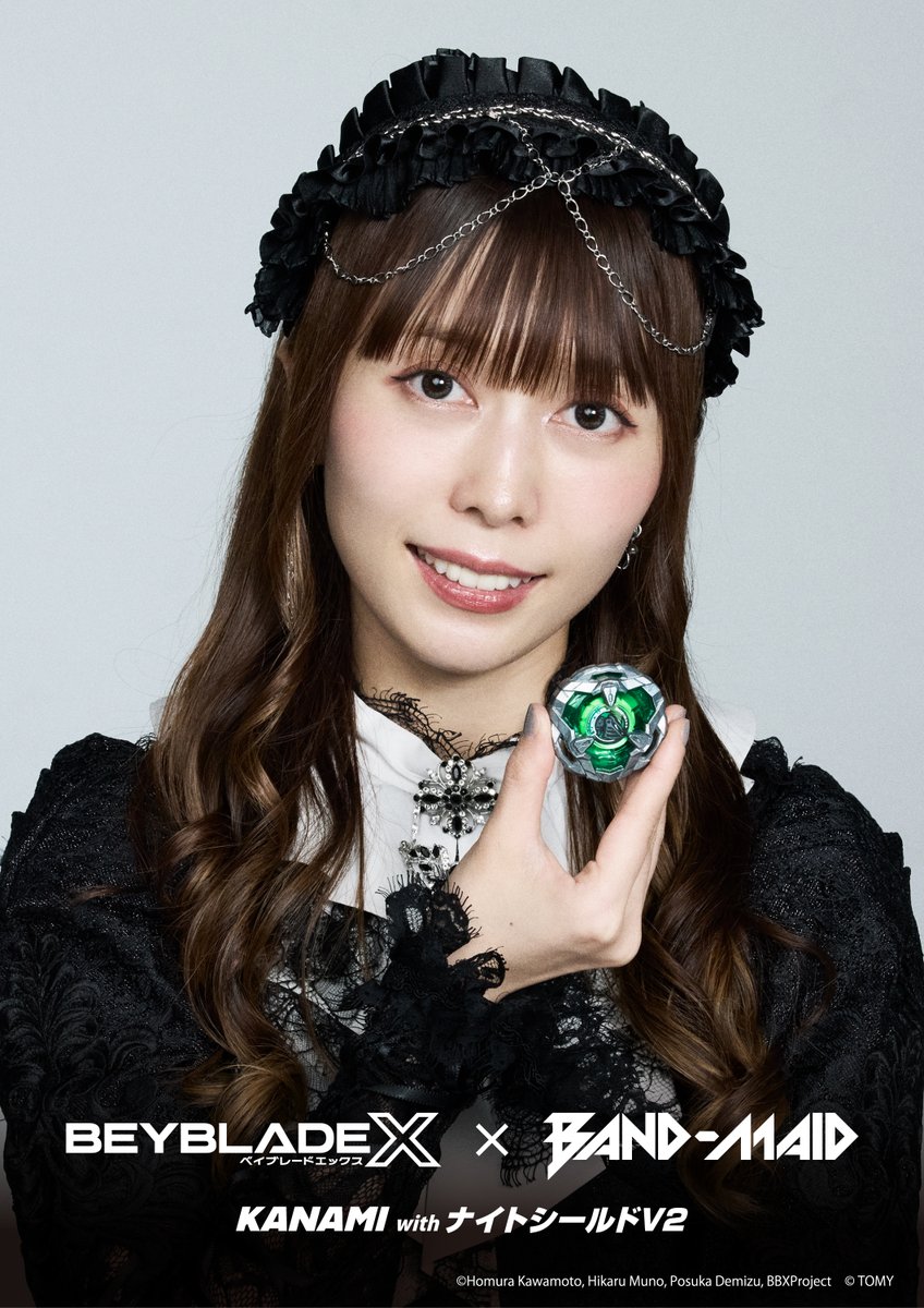beyblade_info's tweet photo. BAND-MAID #KANAMI
with #ナイトシールドV2

アニメ『BEYBLADE X ベイキングダム編』初回プレミア公開まで、あと7日！→https://t.co/OeWVzbkxMe

@bandmaid #bandmaid
#SPIN #毎日投稿
#BEYBLADEX https://t.co/9DOIWgv9lO