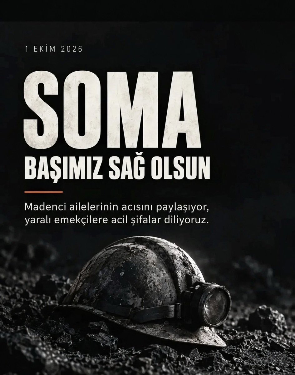 FBkongreuyeler's tweet photo. SOMA GEÇMİŞ OLSUN

Manisa’nın Soma ilçesinde meydana gelen maden kazasında hayatını kaybeden işçimize Allah’tan rahmet, ailesine başsağlığı diliyoruz.

Madende bulunan işçilerimizin sağ salim kurtarılmasını temenni ediyoruz. https://t.co/ffqFRlyt9O