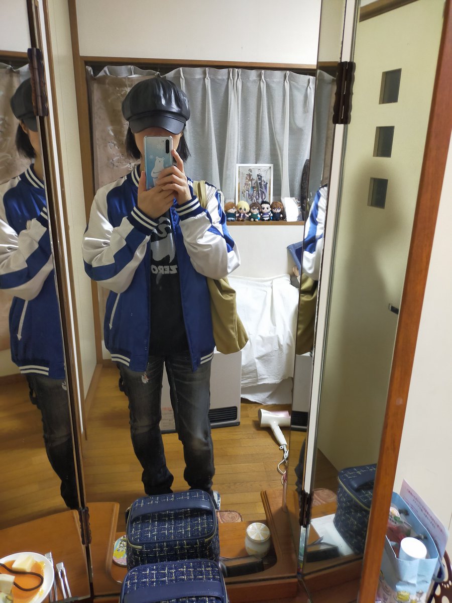 kamitoyuhko3's tweet photo. キャスケットでボサボサ隠し😅
通院＆新宿高野 #ファッションコーデ
#STRICTG #ガンダムW ウイングガンダムゼロ スカジャン、#アベイル #ナイトメア・ビフォア・クリスマス ゼロ ニット、#EDWIN #創世記デニム ルシフェル、合皮キャスケット、柔帆布トート、ベージュ裏革風ショートブーツ
微ハロウィン https://t.co/Whqo5rkkgj