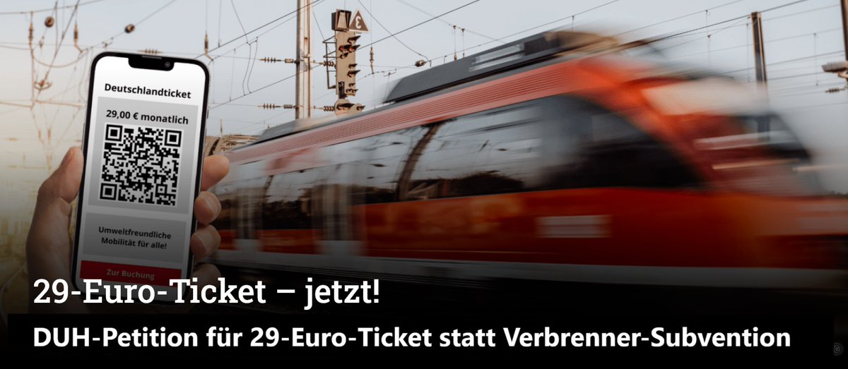 NotizBox's tweet photo. Mobilität für alle!

Eine Petition der Dt. Umwelthilfe für ein 29-Euro-Ticket statt Verbrenner-Suventionen. → https://t.co/QIAcyNpSq6 https://t.co/e2I7silQj8