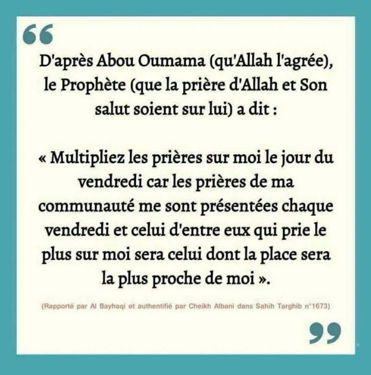 _ALT3AM's tweet photo. 🚨⬇️🔄
En ce jour de Jumu'a, multiplions les prières sur notre cher Prophète Mohammed (Sallallahu 'alayhi wa salam).
#Islam #Rappel #Muslim #Din #Jumua #Vendredi https://t.co/2o71GezHga