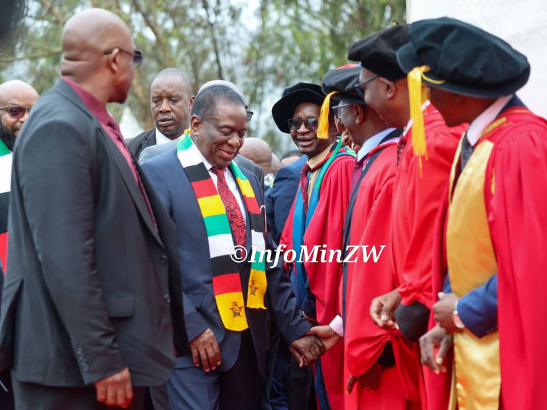 nickmangwana's tweet photo. Chancellor of all State Universities, His Excellency President Mnangagwa, has arrived at Fernhill Campus in Mutare for the 5th Graduation Ceremony of Manicaland State University of Applied Sciences (MSUAS).
#Education5.0 https://t.co/zkaOGzGY4A
