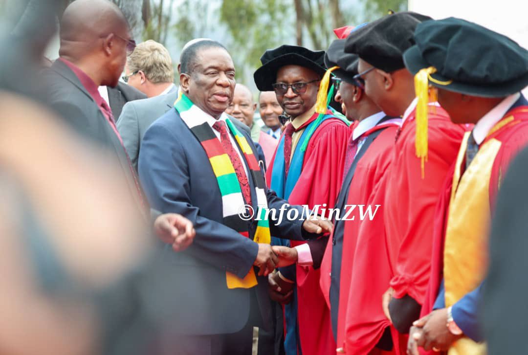 nickmangwana's tweet photo. Chancellor of all State Universities, His Excellency President Mnangagwa, has arrived at Fernhill Campus in Mutare for the 5th Graduation Ceremony of Manicaland State University of Applied Sciences (MSUAS).
#Education5.0 https://t.co/zkaOGzGY4A