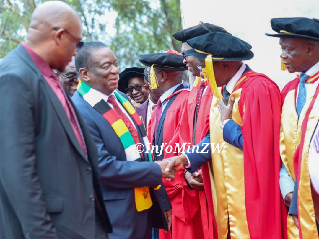 nickmangwana's tweet photo. Chancellor of all State Universities, His Excellency President Mnangagwa, has arrived at Fernhill Campus in Mutare for the 5th Graduation Ceremony of Manicaland State University of Applied Sciences (MSUAS).
#Education5.0 https://t.co/zkaOGzGY4A