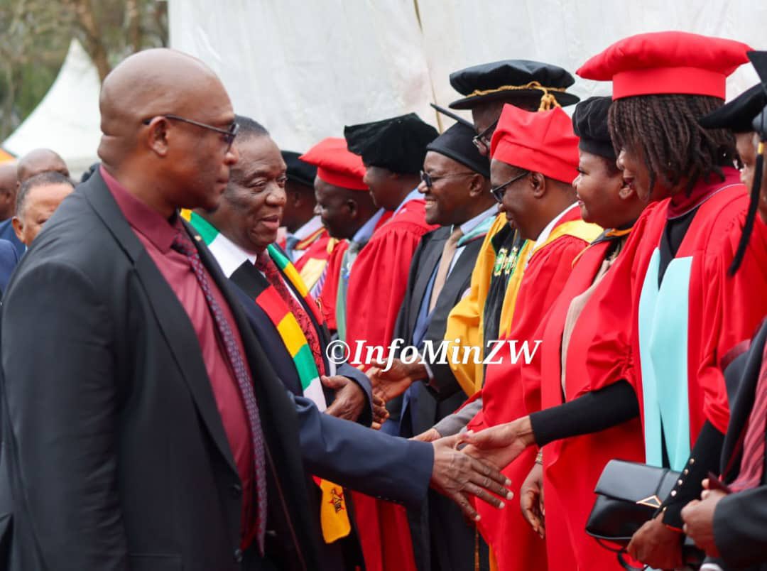 nickmangwana's tweet photo. Chancellor of all State Universities, His Excellency President Mnangagwa, has arrived at Fernhill Campus in Mutare for the 5th Graduation Ceremony of Manicaland State University of Applied Sciences (MSUAS).
#Education5.0 https://t.co/zkaOGzGY4A