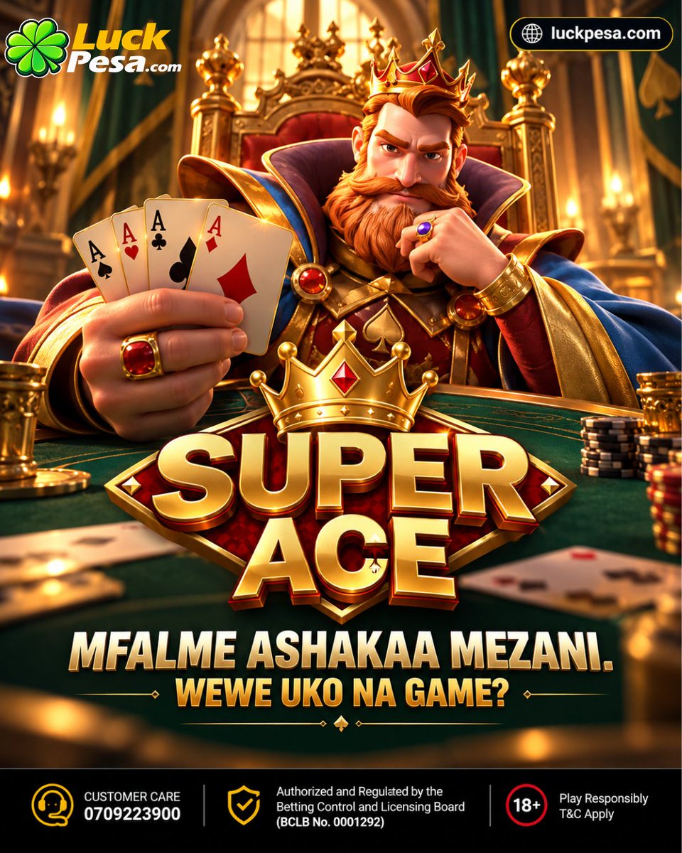 luckpesaofys's tweet photo. 🔥 MFALME ASHAKAA MEZANI… USIKUJE NA STORY, KUJA NA GAME! 🃏♠️
Super Ace iko live — meza ya wakubwa imefunguliwa. Uko rada? 👀
🔞 18+ | Play Responsibly | T&amp;Cs Apply
#LuckPesa #SuperAce #MezaYaWakubwa #UkoRada https://t.co/iaT6MRwPag