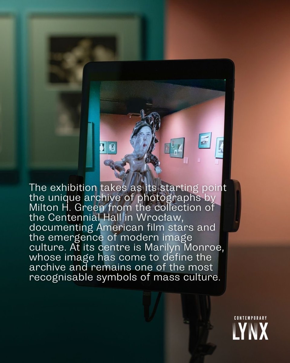 Lynx_art's tweet photo. The exhibition at Krupa Art Foundation looks at how myths and media identities are created. Bringing into dialogue Milton H. Greene’s photographs with works by contemporary artists, it explores image as a space where memory, projection, identity and collective imagination meet. https://t.co/2x0NKpWWdA