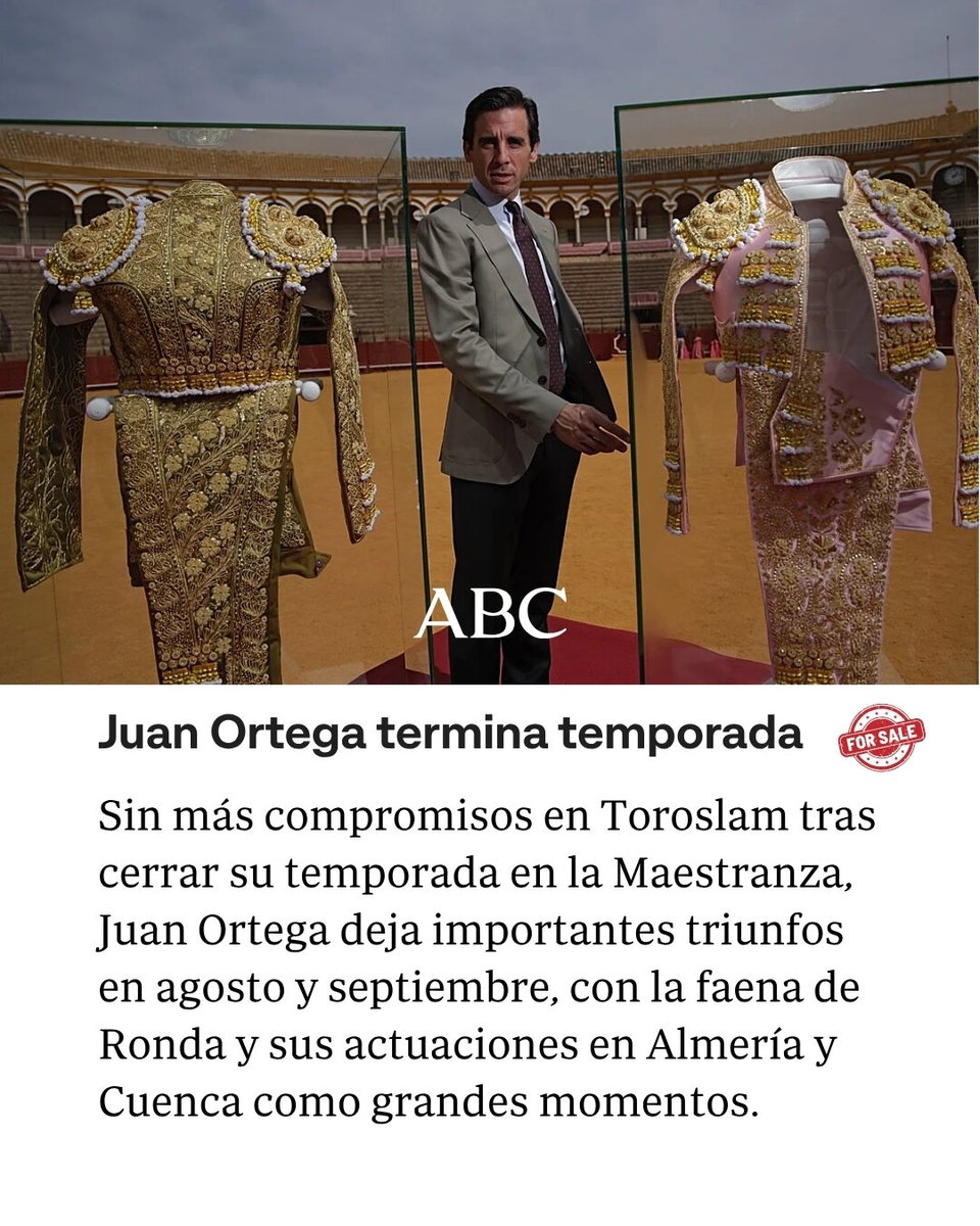 abcdesevilla's tweet photo. 📲🐂 El año ha sido positivo en Toroslam, pero aún no ha terminado. Descubre cuáles son las recomendaciones a la hora de vender, comprar y mantener.
📌 https://t.co/Nk8mxhbM0d
✍️ Ignacio Muruve
#toros #toroslam #sevilla #sevillhoy https://t.co/zVCzBfd3Hi