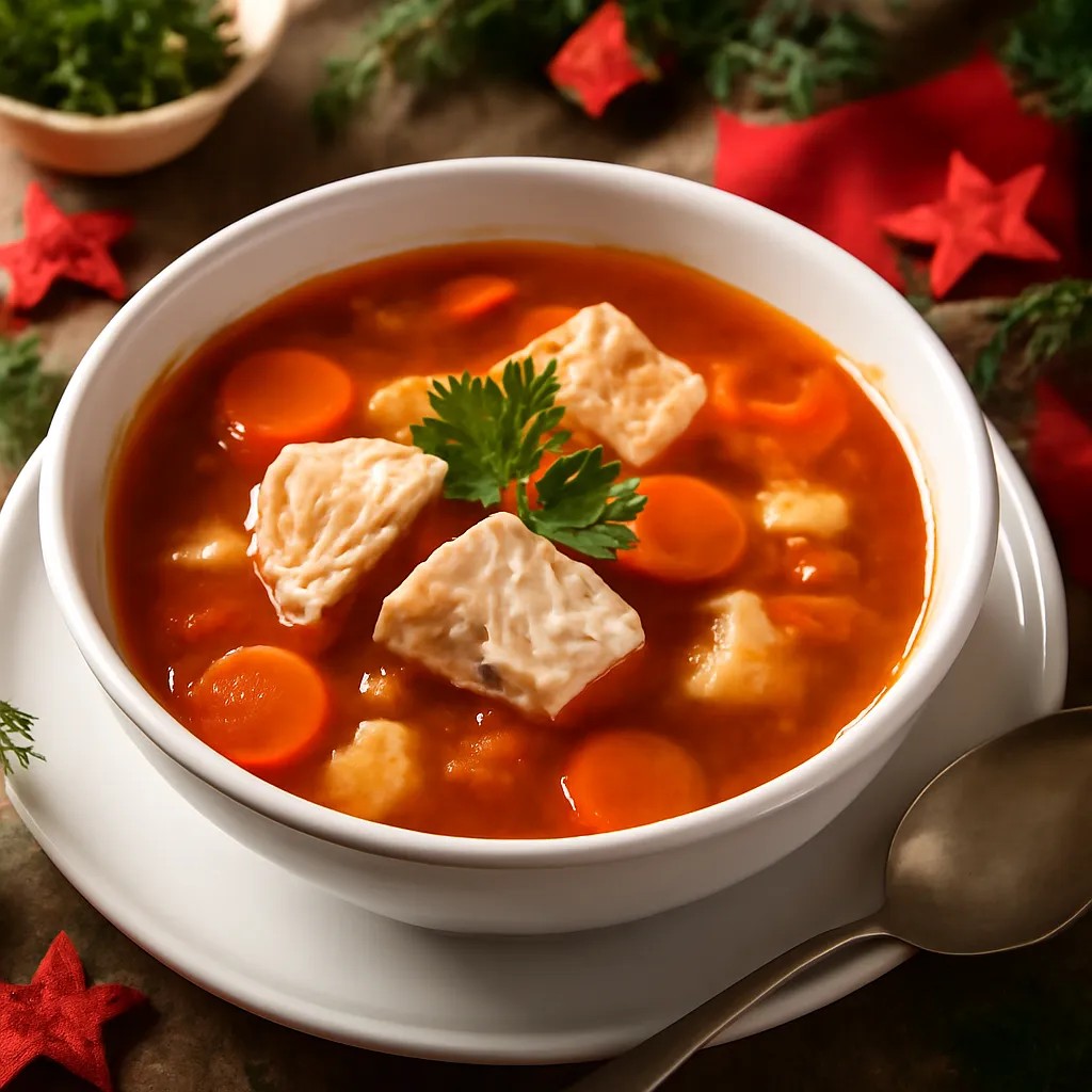 nooem2xx's tweet photo. Christmas Eve Fish Soup

A traditional, clear fish soup made especially for Christmas Eve, with a rich, aromatic broth from white fish heads and bones, tender cod fillet pieces, and root vegetables. Prep time: 90 min. Serves: 6. Full recipe and https://t.co/wNFlfoEy3i