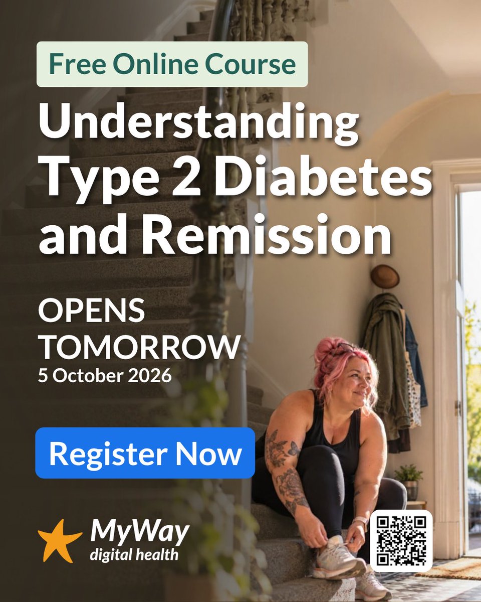 MyWayDigital's tweet photo. 📣The Type 2 Diabetes Remission online course opens tomorrow
Free for people living with type 2 diabetes in Greater Manchester, Somerset, North East London or Haringey.
If you live in a participating area, register now:
https://t.co/BIKmIR2j2P

#GBDoc #type2diabetes https://t.co/6qfw9EbzzR