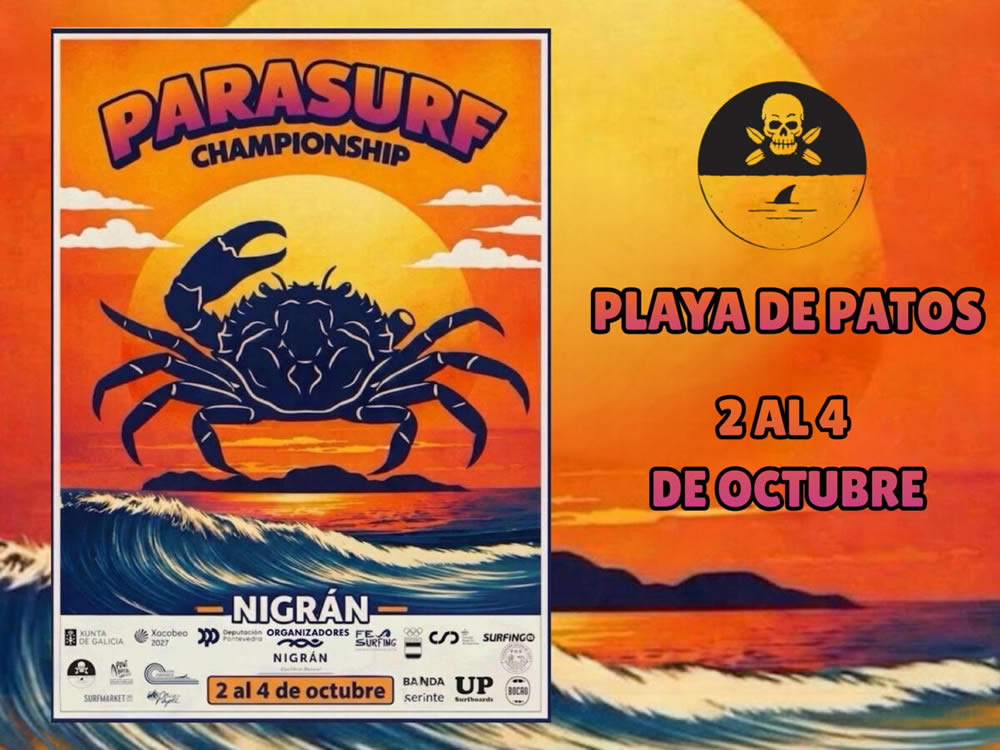 SurfGz's tweet photo. A praia de Patos acolle este fin de semana o Circuíto Nacional de Surf Adaptado 2026 + info en https://t.co/s2csLhrZVr #parasurf #surfgalicia Point break Patos #RiasBaixas https://t.co/h3dP1kImkC