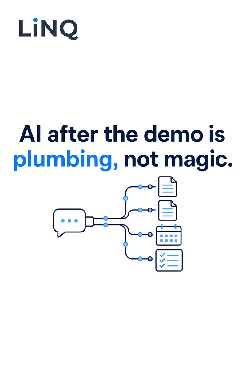 AIFinanceExec's tweet photo. AI after the demo is plumbing, not magic.

My week runs on a morning briefing, written skill files for each job, weekly self-audits, and a human gate on every output.

Write the business down for AI and you have written it down for a buyer too. https://t.co/z6n7fVdY0v