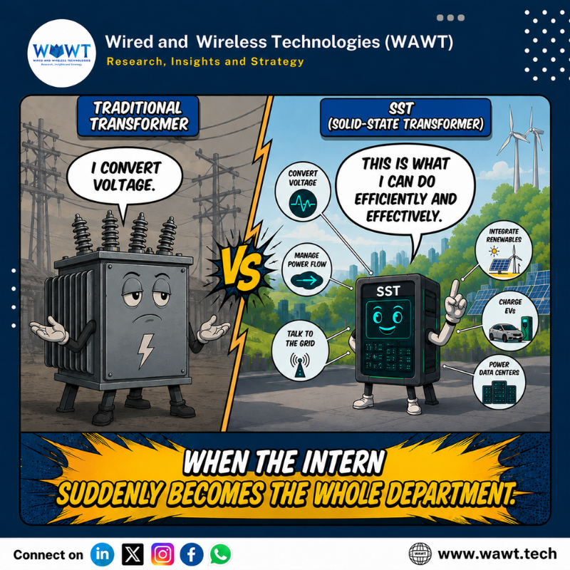WaWTech's tweet photo. Traditional transformers have been the backbone of power distribution for decades, but the rise of Solid-State Transformers (SSTs) is changing the game

#SolidStateTransformer #SST #PowerElectronics #SmartGrid #WAWT https://t.co/9SPKZhbtND