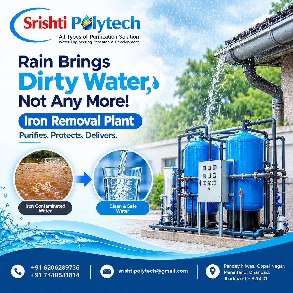 Srishtipoly's tweet photo. 💧 Iron in Water? An Iron Removal Plant helps reduce iron and improve water quality for industrial &amp; commercial applications.

📞 +91 6206289736 | 🌐 https://t.co/juVedWibBs
#IronRemoval #WaterTreatment #IronRemovalPlant #SrishtiPolytech https://t.co/ZYO8qTprWC