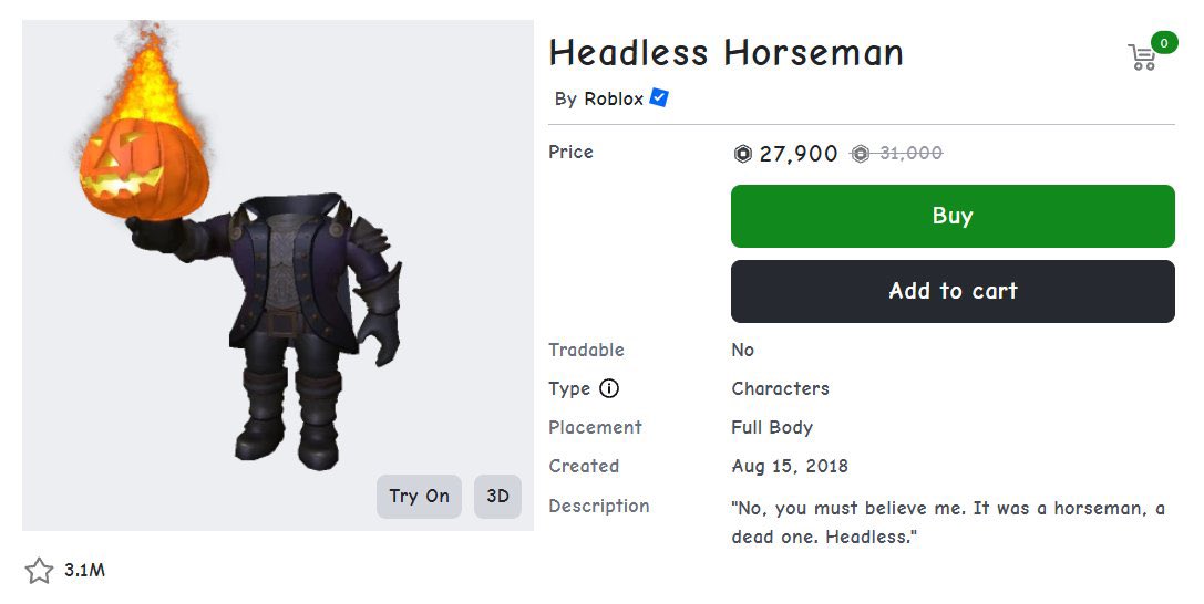 panPastCurfew's tweet photo. HEADLESS HORSEMAN GIVEAWAY! 🎃
 
How to enter:
• 👻 Follow @panPastCurfew 
•❤️Like &amp; Repost this post
•💬Comment "done"
 
Good luck to everyone 🤞
(Ends October 14 @ 12 PM EST)

#roblox #robloxdev #robloxdevs #robloxgiveaway https://t.co/zzbQv9Unqo