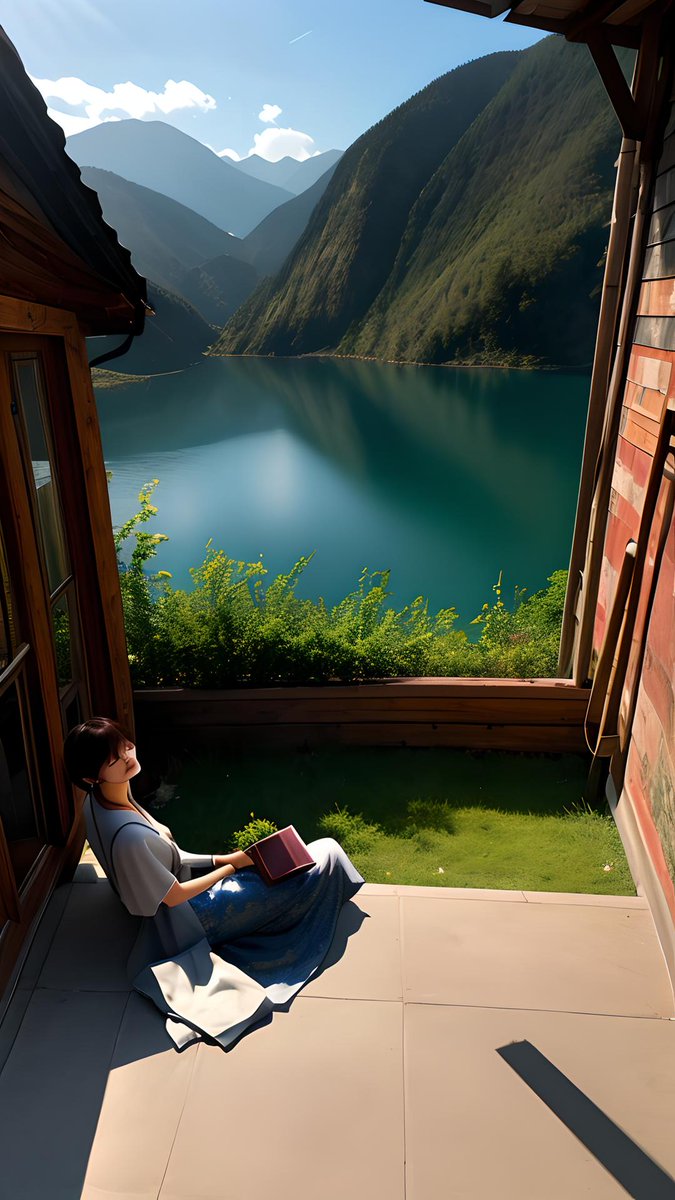HeatherSimm5lf's tweet photo. "Chatting about cozy riverside vibes, and I’m not feeling timid at all—love this calm! #RelaxingVibes"， https://t.co/662EjofPQB