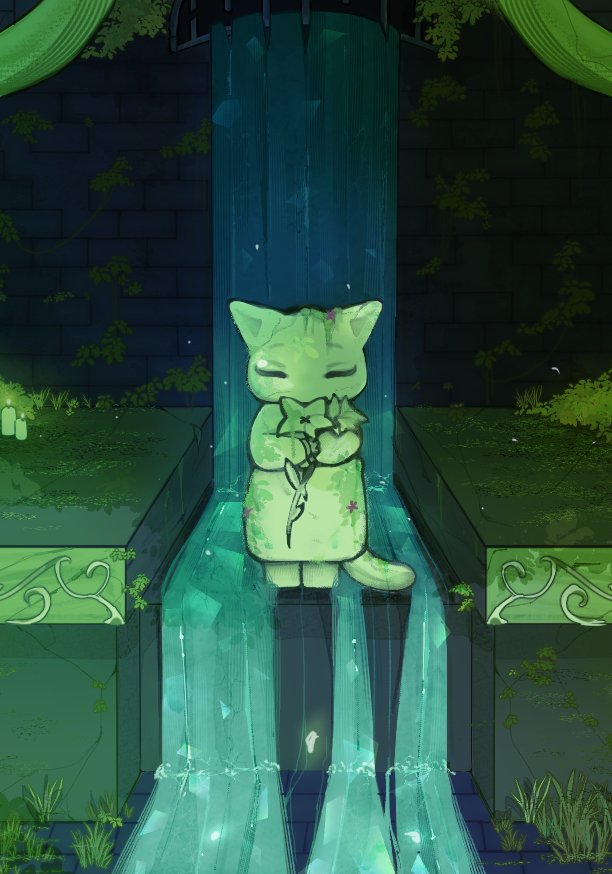 nuimichuu's tweet photo. The cat in the temple :3

______

#art #cat #digitalart #green #kitty https://t.co/g5jgZ4EPq8
