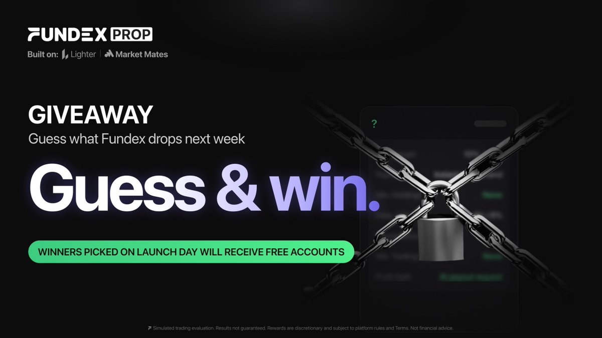 FRESH___GUY's tweet photo. 🎁 GIVEAWAY ALERT! 🎁
Something NEW is coming from @fundex next week 👀🔥
Can you guess what the new Prop product will be? 🤔
Drop your guess in the comments below 👇
🏆 3 winners will be selected on launch day and receive FREE accounts!
Let’s see who can guess it right! 🚀🔥
#Fundex #PropTrading #Giveaway