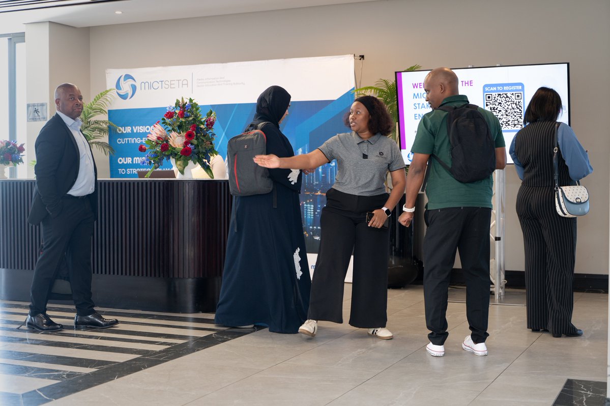 MictSeta's tweet photo. The day started with arrivals, connections and conversations as stakeholders gather for the MICT SETA Stakeholder Engagement Roadshow. Follow along as the day unfolds.

#MICTSETA #Roadshow2026 #Durban #SkillsDevelopment #StakeholderEngagement #FutureOfWork https://t.co/lbWsiaEbaV
