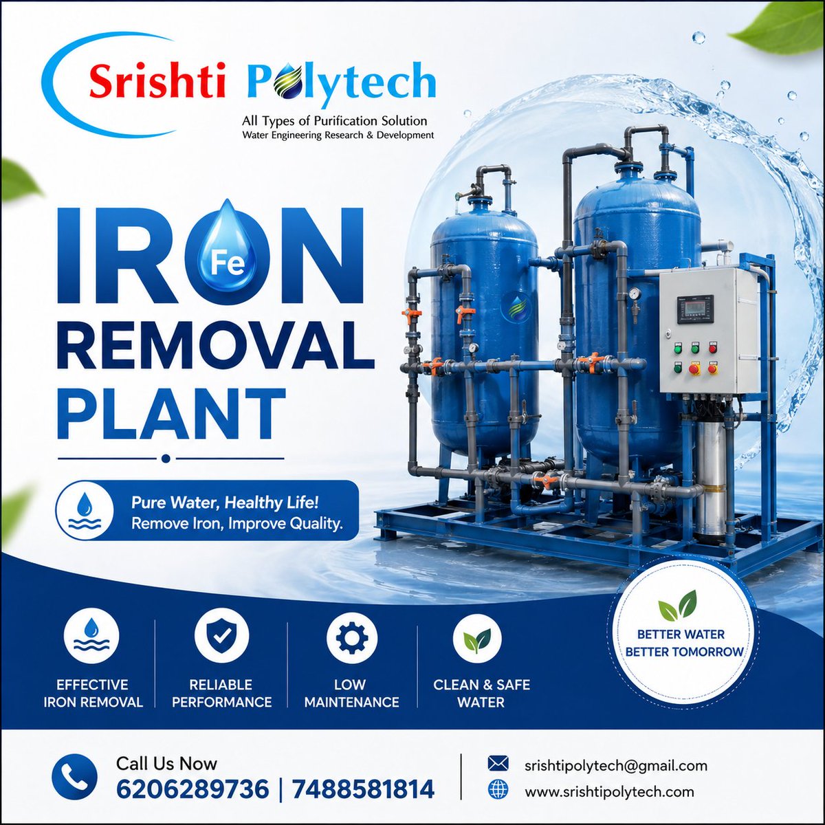 Srishtipoly's tweet photo. 💧 Iron Removal Plant – Reduce iron, improve water quality, and get cleaner water for industrial &amp; commercial applications.

📞 +91 6206289736 | 🌐 https://t.co/juVedWibBs
#IronRemoval #WaterTreatment #IronRemovalPlant #SrishtiPolytech https://t.co/YuYleKqTl6
