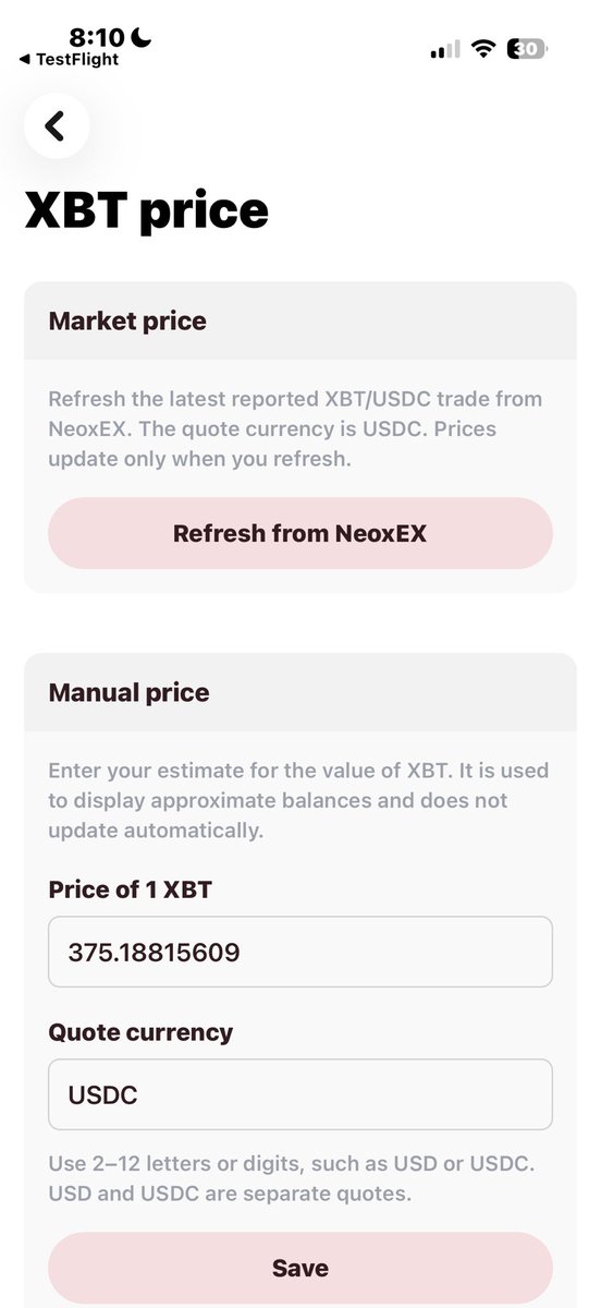 XCOM79's tweet photo. RedWallet’s updated iPhone beta is ready! 🟥📱

Based on BlueWallet, built for Bitcoin using BLAKE2b (XBT).

Features:
• Create and restore Native SegWit wallets
• Full SIGHASH_UNIFIED signing for supported XBT transactions
• Send/receive, QR scanning and address copying
• Balance and transaction history through Fulcrum
• Configure your own Fulcrum server
• Manual or NeoxEX XBT pricing
• Review destination, amount and fee before sending
• Wallets and settings persist across restarts
• Conservative 6,480-confirmation safeguard for mining rewards

Security update:
All seven PR suggestions and the private security findings were addressed. Stronger transaction safeguards, protected release signing, affected credentials rotated, and PR #1 merged.

iPhone checks passed: recovery, restart persistence, receive/copy, QR scanning, saved settings, send review/cancellation and invalid-address rejection. Live sending/confirmation remains to be tested.

Thanks to Kyle for the careful security review and Luke for the corrections and clarification: XBT/BLAKE2b is Bitcoin, and supported transactions use the full unified sighash.

Only a few TestFlight spots are available—Devs DM or email me for the installation link.

Public App Store release is planned as soon as Apple approves the submission.

Android test build passed; a public phone APK is not yet released.

Still beta. Hardware signing, Taproot, Lightning and multisig are outside this release.