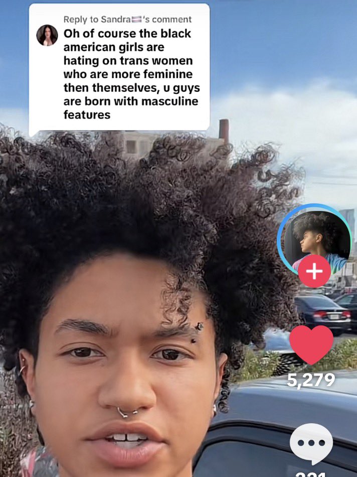 butterbuttknife's tweet photo. Saying this whilst this black terf gets harassed daily by white troons is crazy lmao https://t.co/k2aIkEXiWV