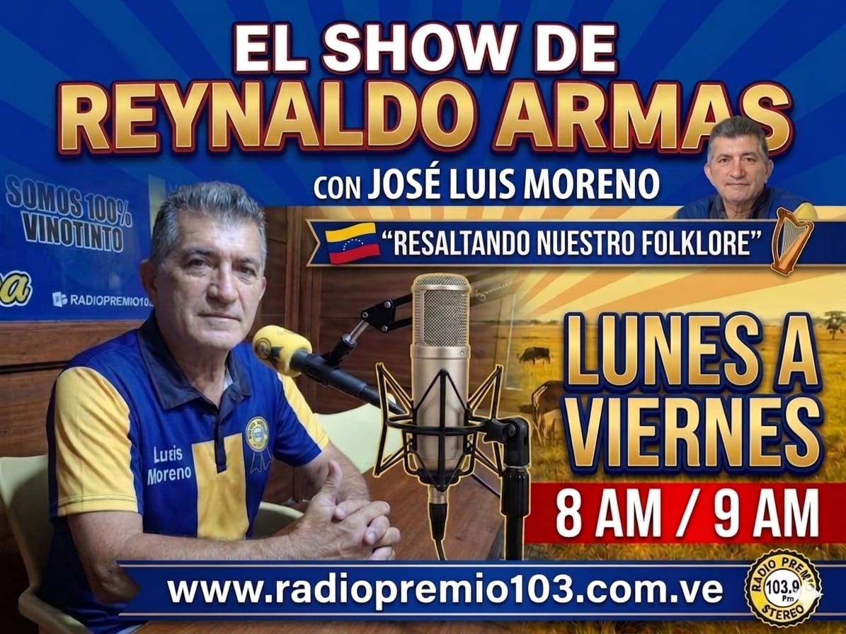 RadioPremio's tweet photo. El folklore venezolano suena primero en Radio Premio 103.9 con el Show de Reynaldo Armas y sus amigos luneas a viernes 8 am https://t.co/vM1pXQXTEe